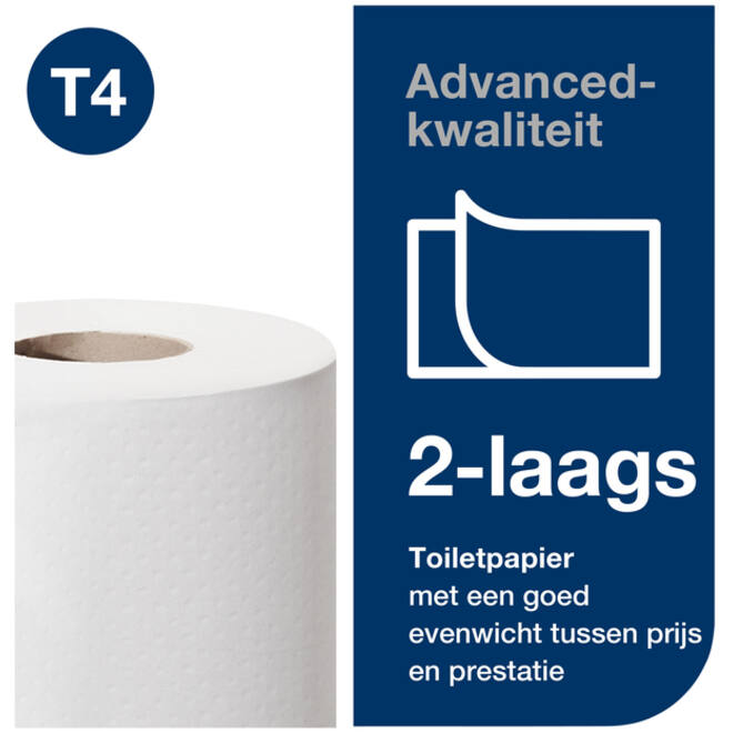 Toiletpapier Tork T4 advanced 2-laags 400vel wit 472168