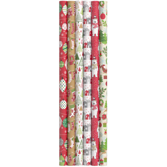 Inpakpapier IG Group Kerst 200x70cm assorti
