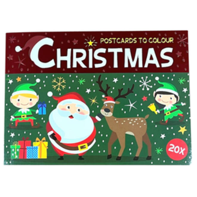 Kleurkaarten kerst blok à 20 kaarten