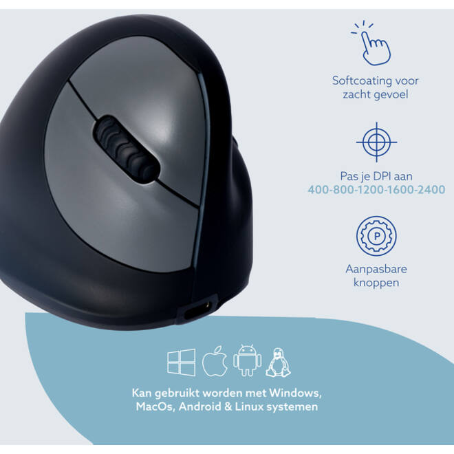 Muis R-Go Ergonomisch HE Break Wireless Rechts S