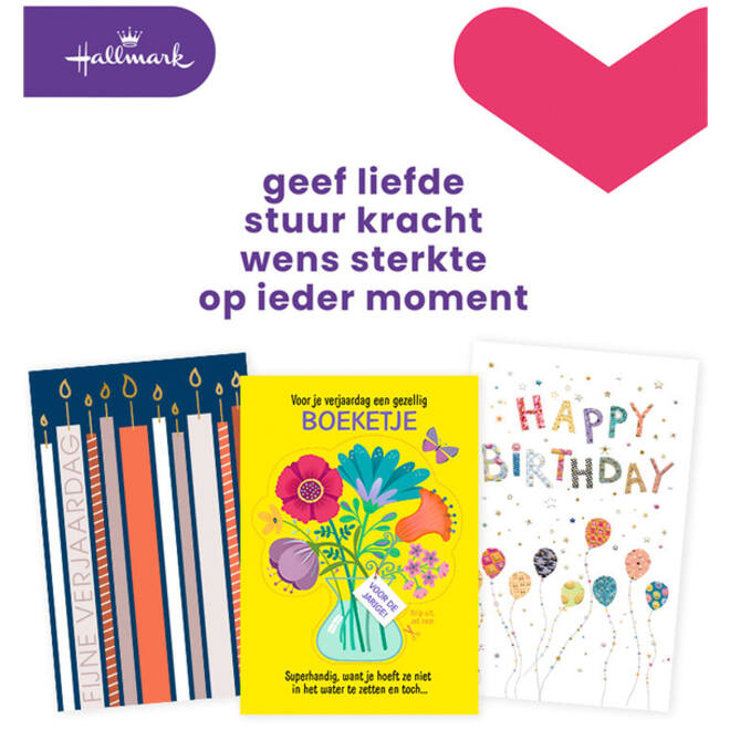 Wenskaart Hallmark navulset verjaardag 12 kaarten