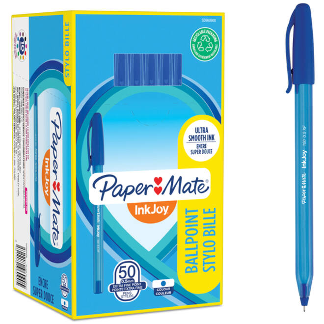 Balpen Paper Mate Inkjoy 100 fijn blauw
