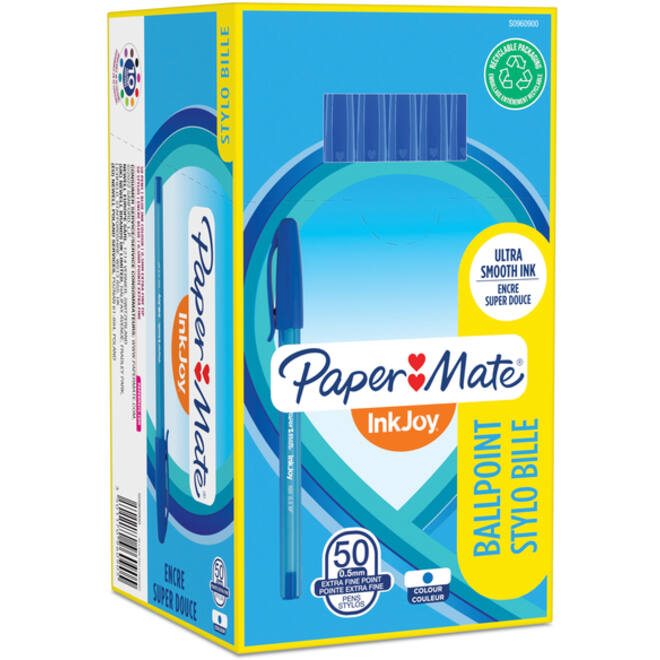 Balpen Paper Mate Inkjoy 100 fijn blauw