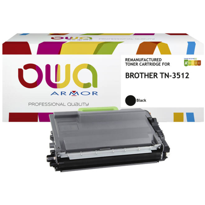 Toner OWA alternatief tbv Brother TN-3512BK zwart