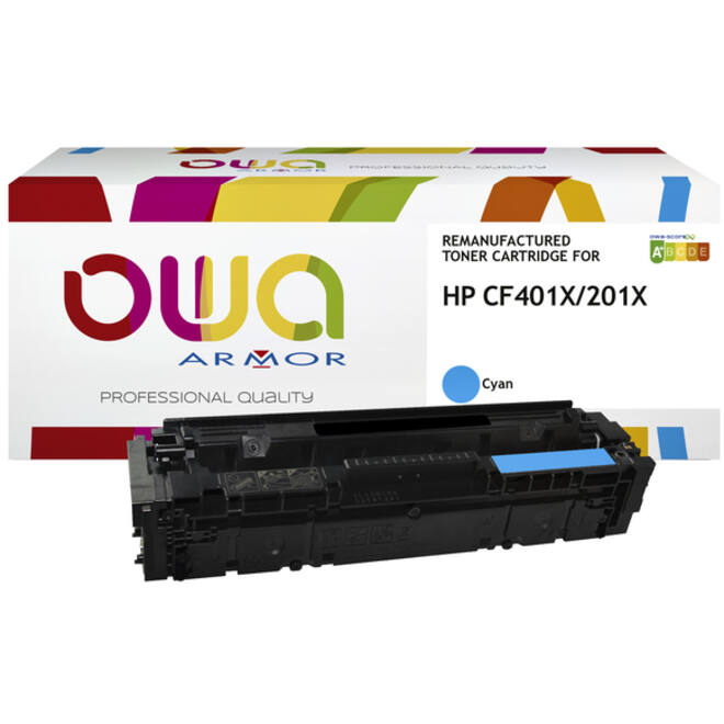 Tonercartridge OWA alternatief tbv HP CF401X blauw