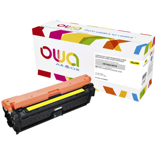 Tonercartridge OWA alternatief tbv HP CE742A geel