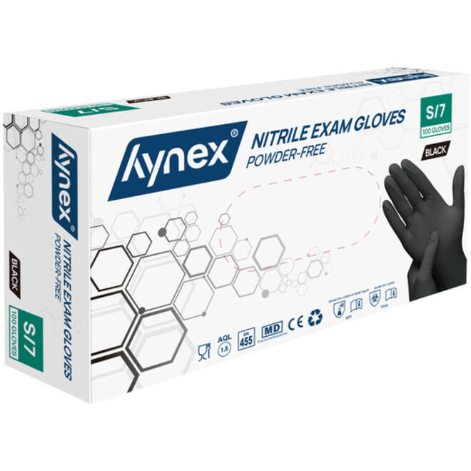 Handschoen Hynex S nitril zwart pak à 100 stuks