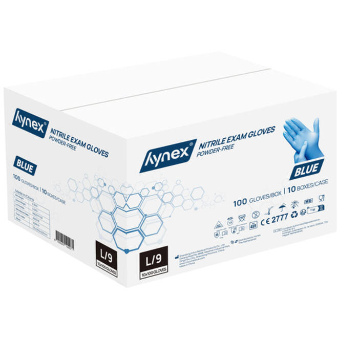 Handschoen Hynex L nitril blauw pak à 100 stuks