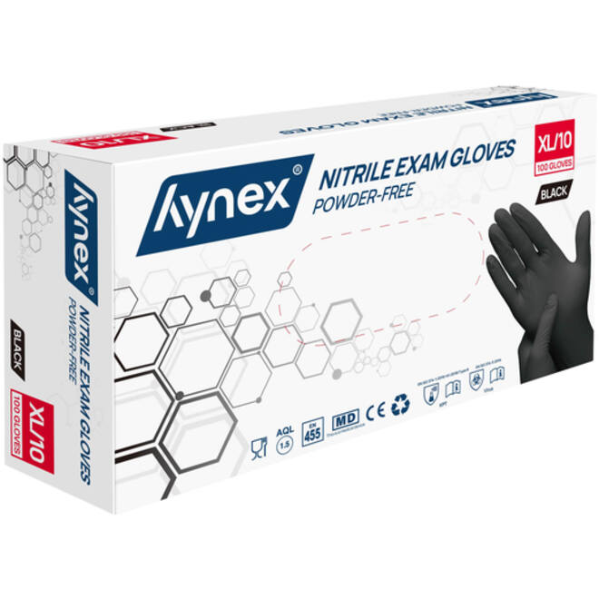 Handschoen Hynex XL nitril zwart pak à 100 stuks