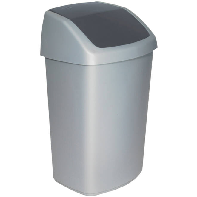 Afvalbak Curver Swing 50 liter zilver