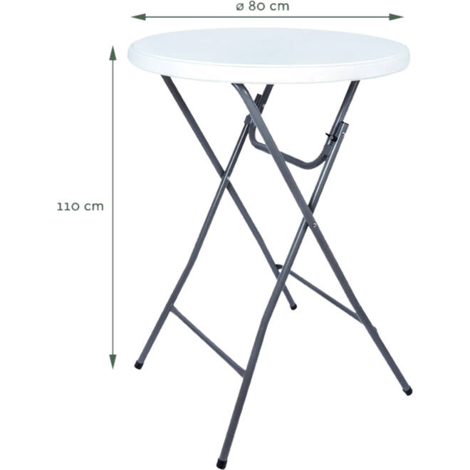 Statafel BRASQ 80cm wit