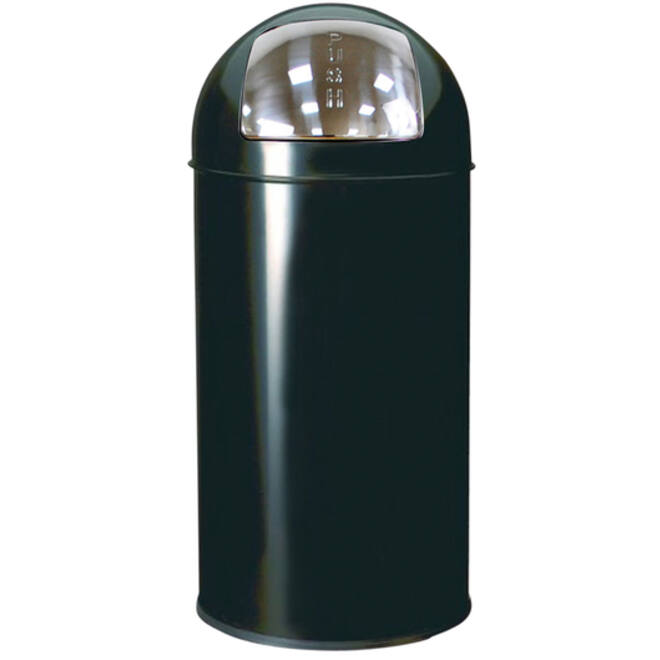Afvalbak BRASQ Push Bin rond 40 liter zwart