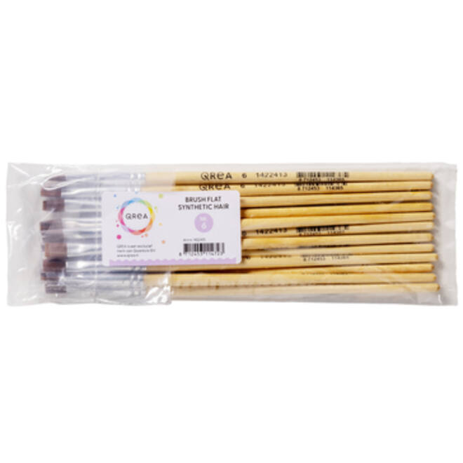 Kwast Qrea synthetisch haar nr 6 breedte 6,4mm