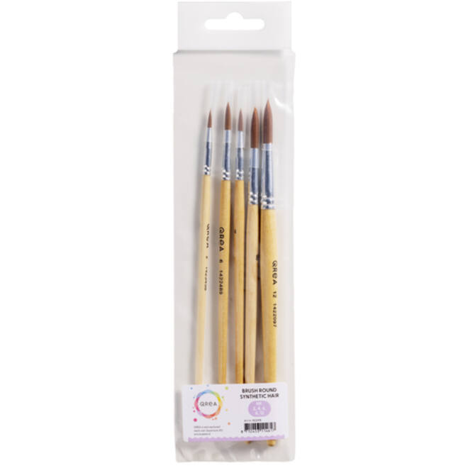 Penseel Qrea synthetisch haar set à 5 breedtes