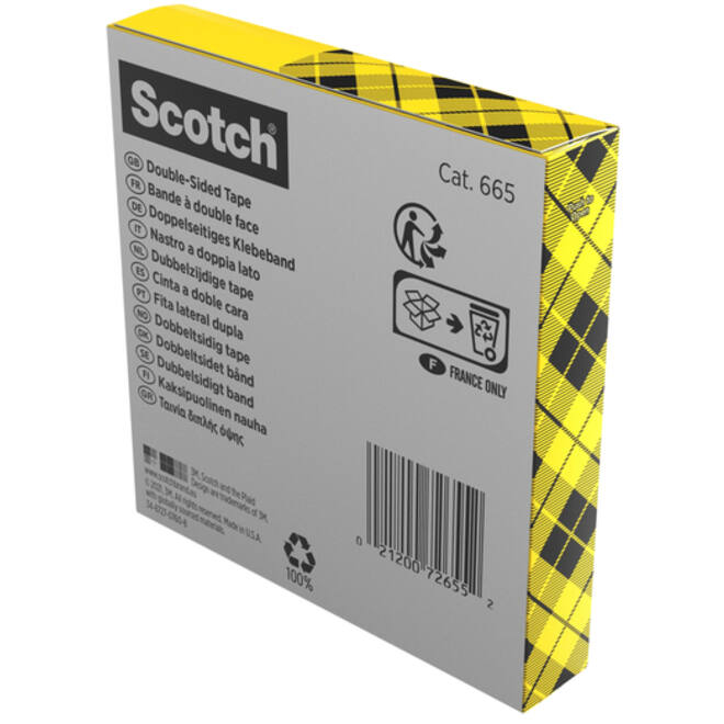 Plakband Scotch Magic 665 19mmx33m dubbelzijdig