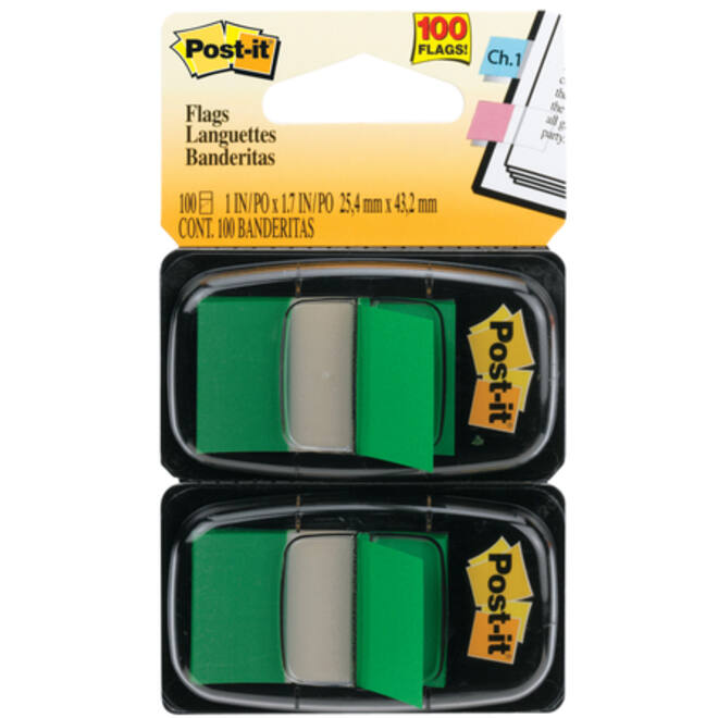 Indextabs 3M Post-it 680 25.4x43.2mm duopack groen