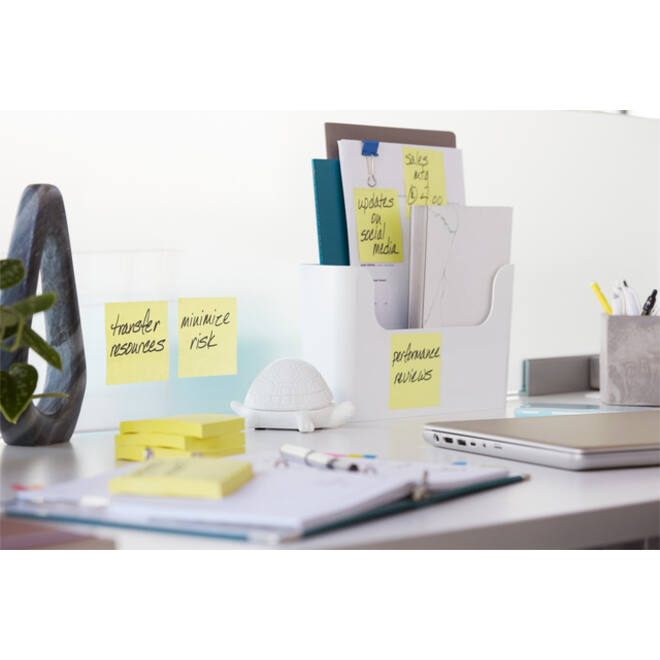 Memoblok 3M Post-it 622 Super Sticky 47.6x47.6mm geel 21 + 3 gratis