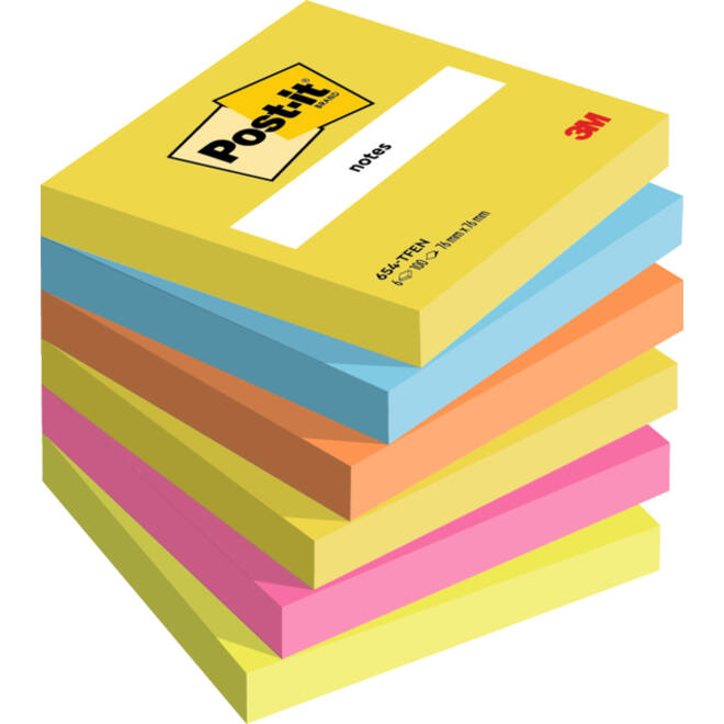 Memoblok 3M Post-it 654 76x76mm Energetic Colours