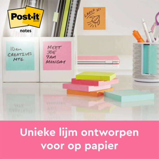 Memoblok 3M Post-it 654 76x76mm Energetic Colours