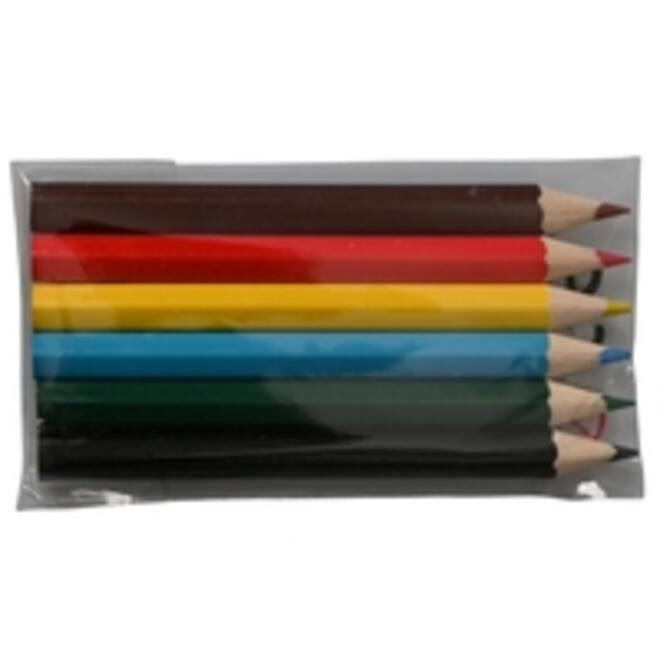 Kleurpotloden kort set a 6 kleuren