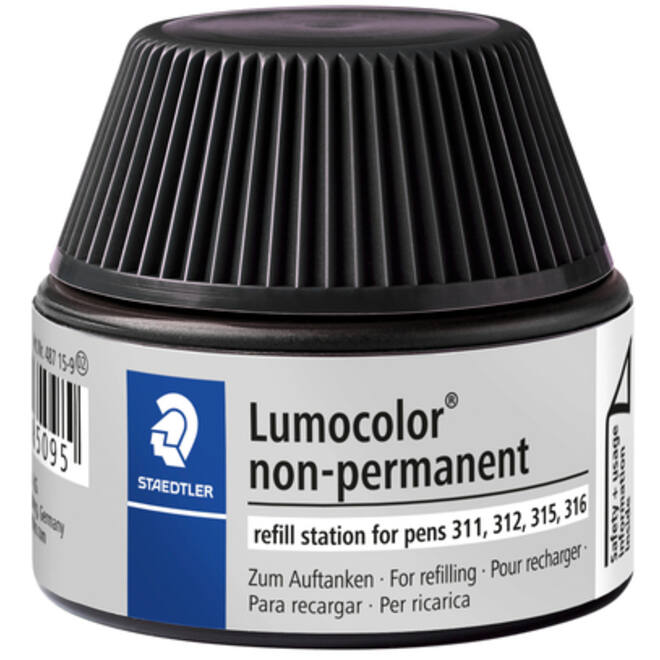 Viltstiftvulling Staedtler Lumocolor non-permanent 15ml zwart