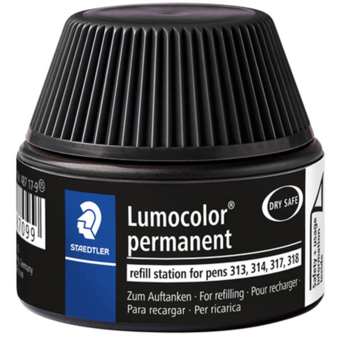 Viltstiftvulling Staedtler Lumocolor permanent 15ml zwart