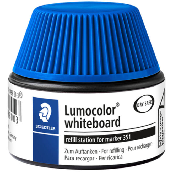 Viltstiftvulling Staedtler Lumocolor whiteboard 20ml blauw