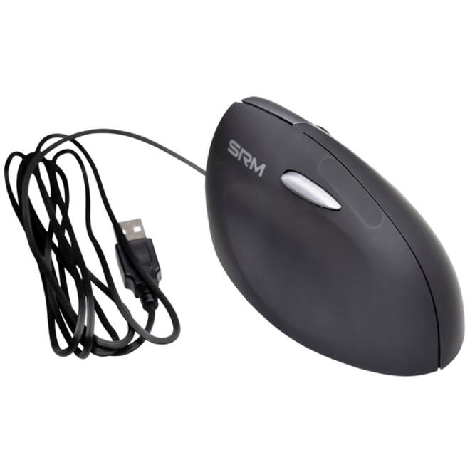 Muis Ergofy SRM VS4 rechts draad zilver zwart