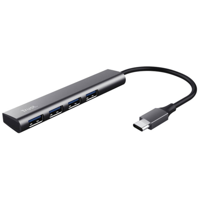 Hub Trust Halyx 4-port USB-C zilver
