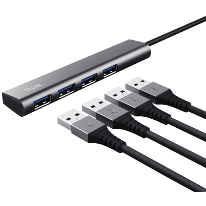 Hub Trust Halyx 4-port USB-A zilver