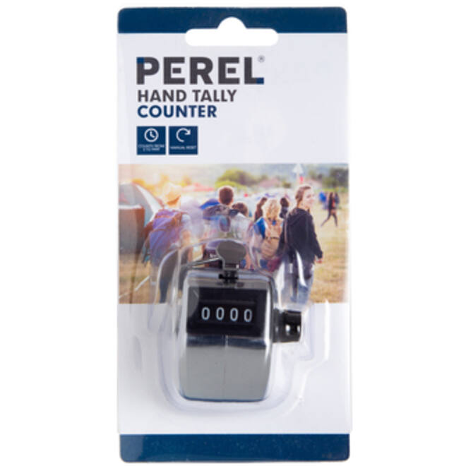 Personenteller Perel met cijfers 0 tot 9999 zilver