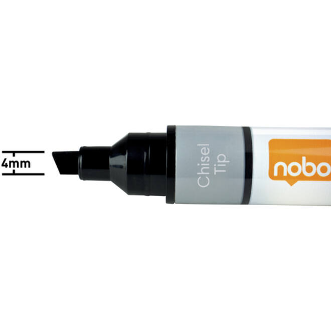 Viltstift Nobo whiteboard Liquid ink schuin assorti 4mm 10stuks