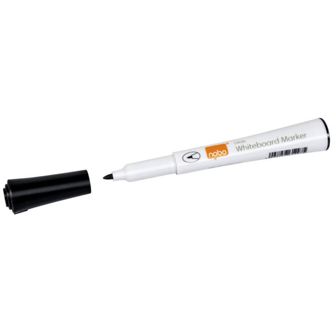 Viltstift Nobo whiteboard Glide fijn zwart 1mm 4stuks