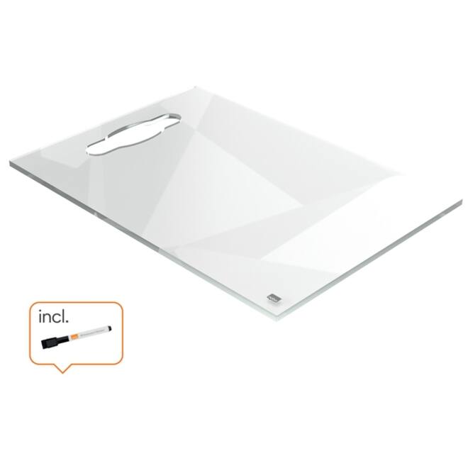 Notitiebord Nobo transparant acryl met handgreep A4