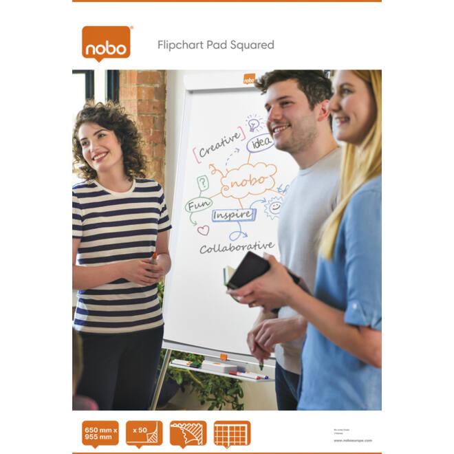 Flipoverpapier Nobo 65x95,5cm ruit 50vel
