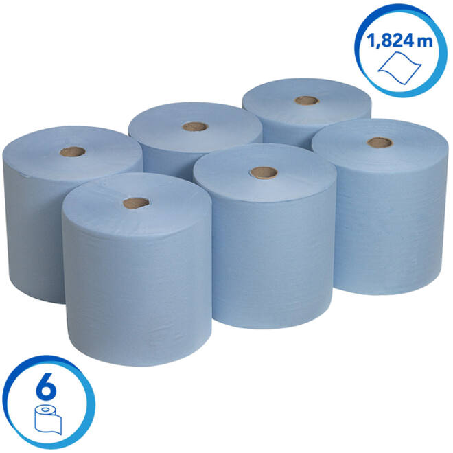 Handdoekrol Scott 1-laags 304m blauw 6668