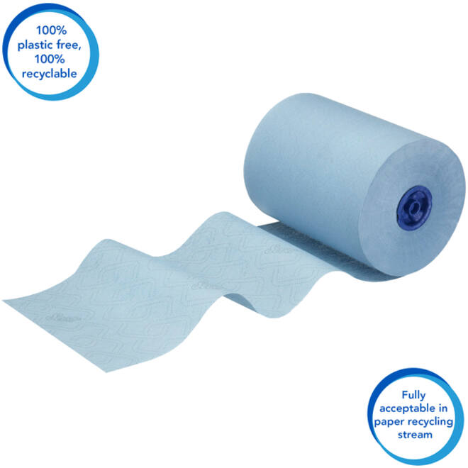Handdoekrol Scott Essential Slimroll 1-laags 190m blauw 6696