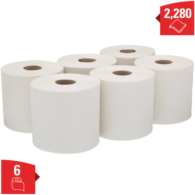 Poetsrol WypAll L20 2-laags 18,3cmx144m 380vel wit 7303