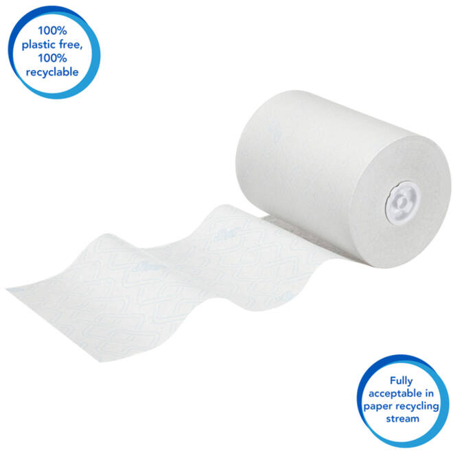 Handdoekrol Scott Slimroll 1-laags 165m wit 6623