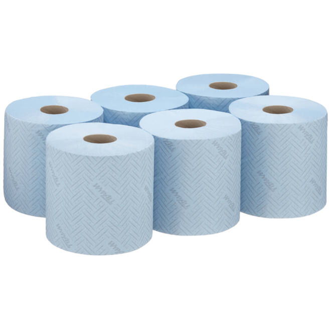 Poetsrol WypAll L10 1-laags 19,5x304m 800vel blauw 7255