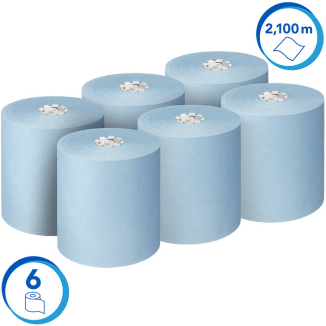 Handdoekrol Scott Essential 1-laags 350m blauw 6692