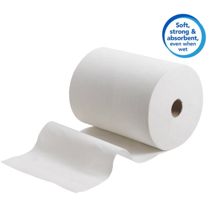 Handdoekrol Scott Slimroll 1-laags 165m wit 6657