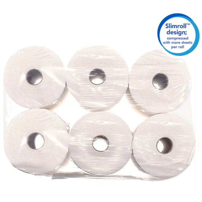 Handdoekrol Scott Slimroll 1-laags 165m wit 6657