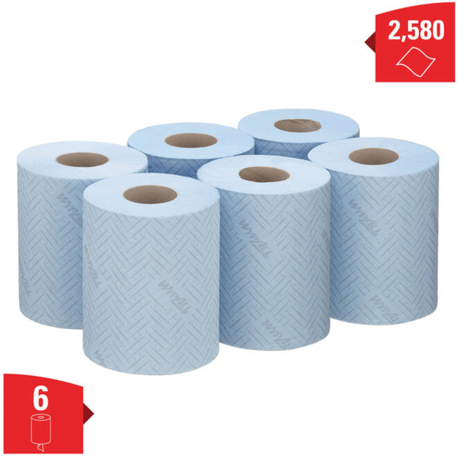 Poetspapier WypAll L10 GeneralClean 1-laags 430 vel blauw 6223