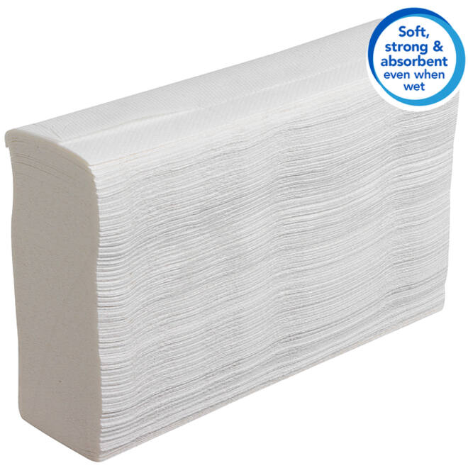 Handdoek Scott Slimfold m-vouw 1-laags 19x29,5cm wit 16x110stuks 5856