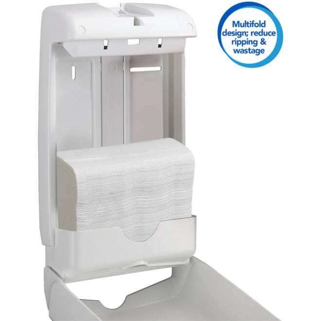 Handdoek Scott Slimfold m-vouw 1-laags 19x29,5cm wit 16x110stuks 5856