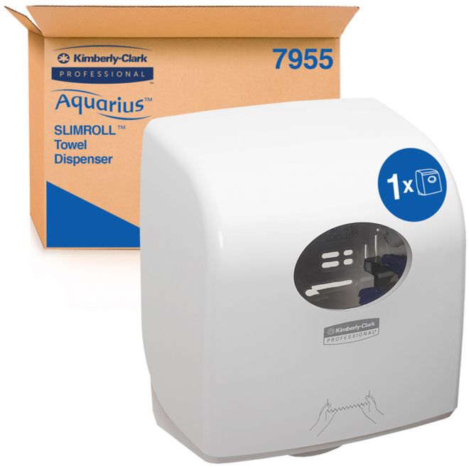 Handdoekroldispenser Aquarius Slimroll wit 7955