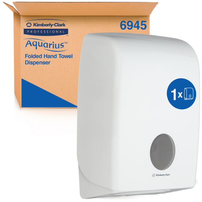Handdoekdispenser Aquarius voor i-vouw wit 6945