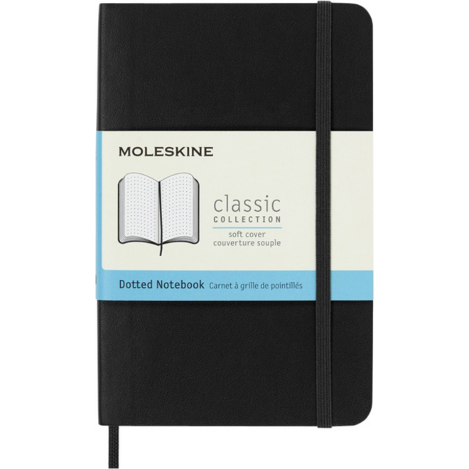 Notitieboek Moleskine pocket 90x140mm dots soft cover zwart