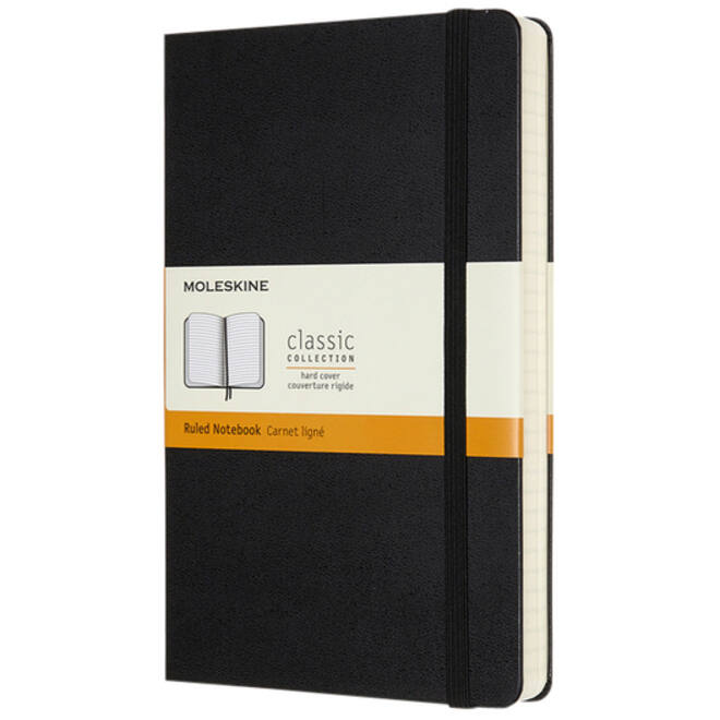 Notitieboek Moleskine Expanded large 130x210mm lijn hard cover zwart